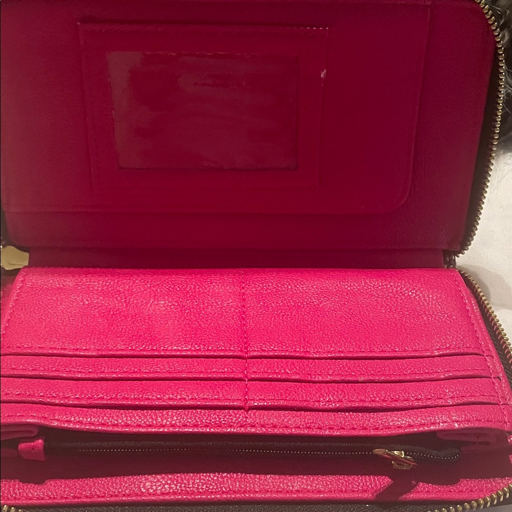 Betsey Johnson Black Faux Leather Wallet — White Paw Print Pattern - Picture 4 of 5
